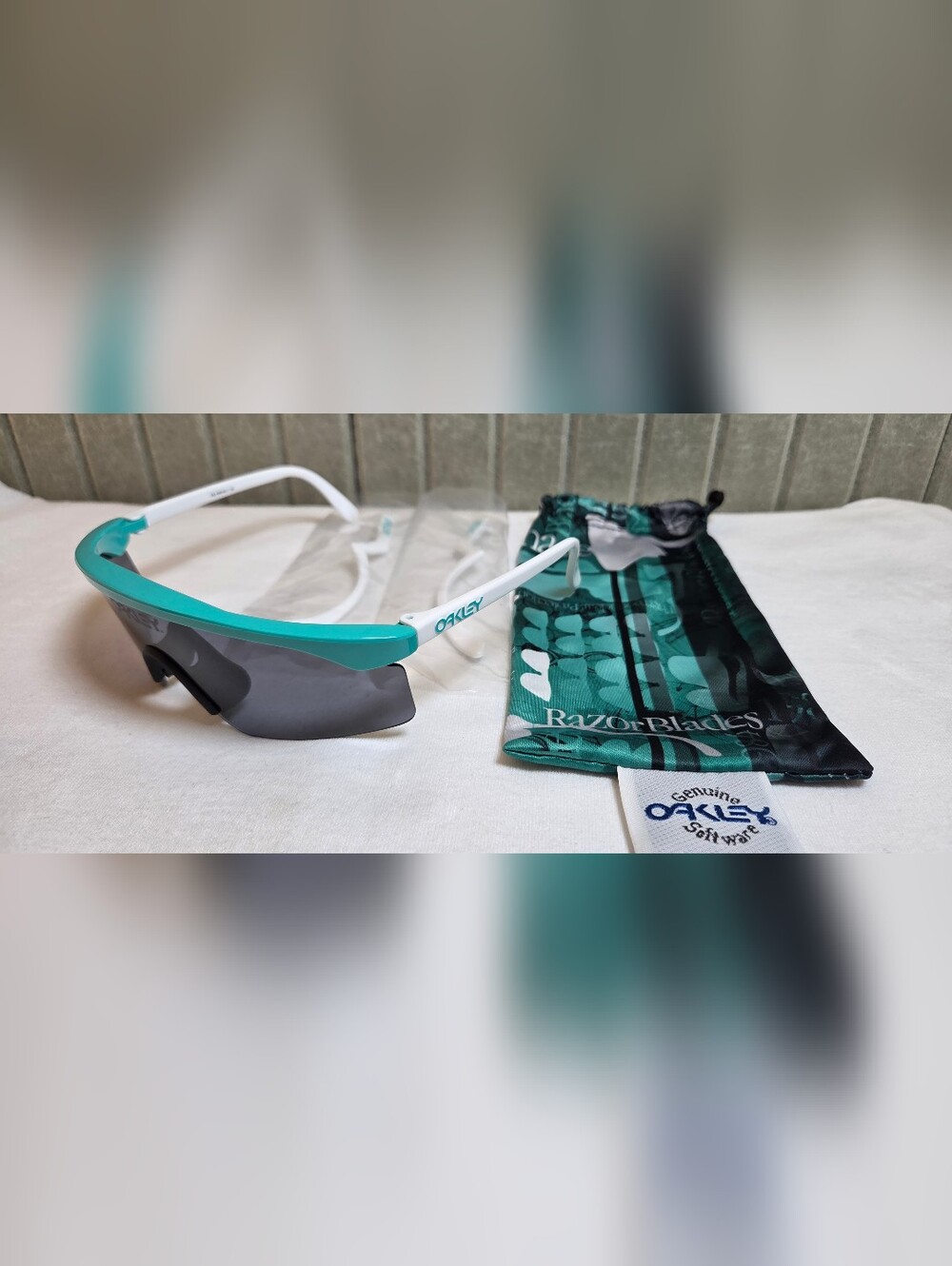 Oakley Razor Blades Heritage Sunglasses OO9140-11 Seafoam/Grey - Picture 8 of 10